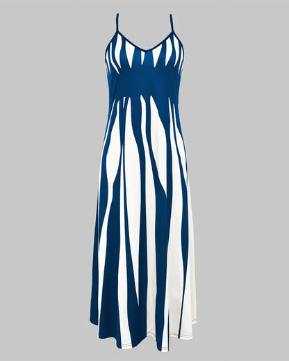 Temperamental And Fashionable V-Neck Suspender Dress