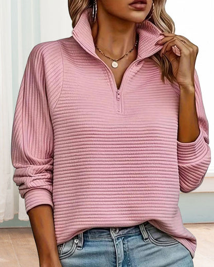 Solid Color Zip-up Hoodie