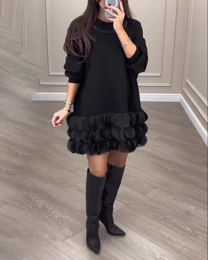 Elegant dress with patchwork petals