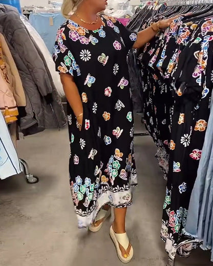 Oversized Printed Loose Dress