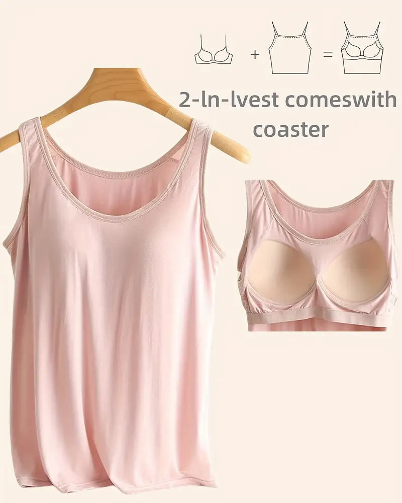 One-Piece Solid Color Bottoming Cami Top