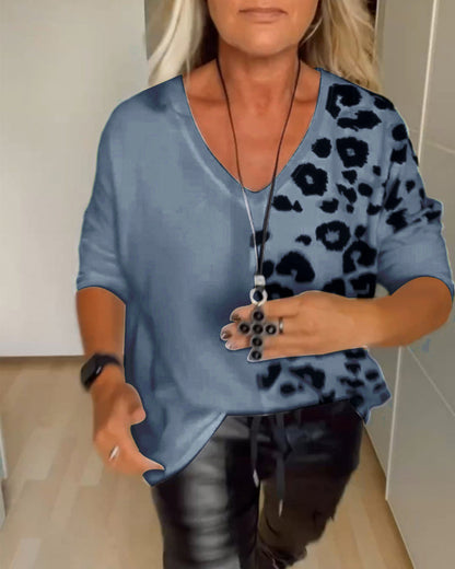 V Neck Color Block Top