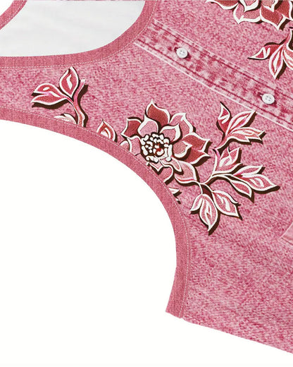 sleeveless Imitation Denim Dress