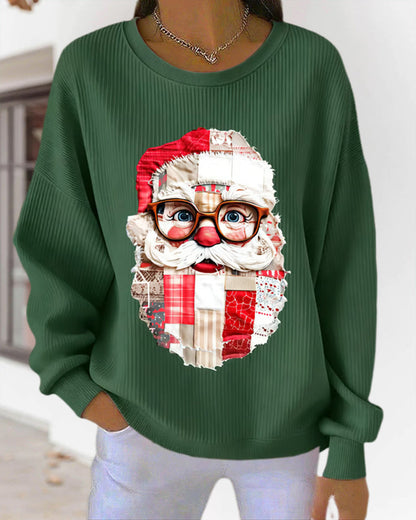 Christmas Print Round Neck Sweatshirt