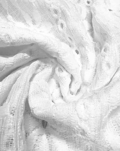 Round Neck Lace Crochet Short Sleeve Blouse