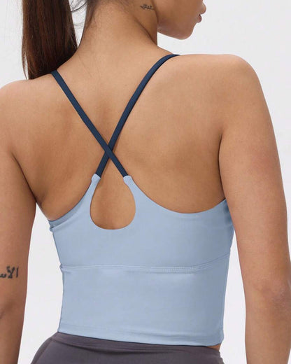 Integrated Chest Pad Sports Tank Top