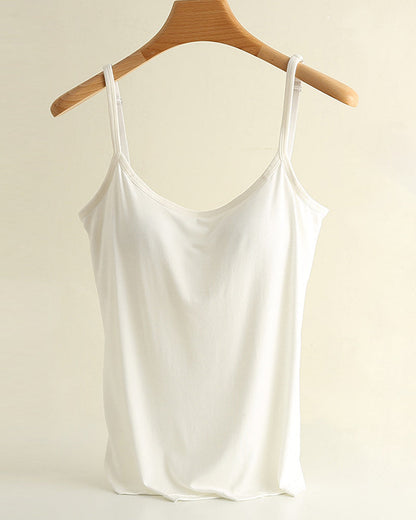 One-Piece Solid Color Bottoming Cami Top