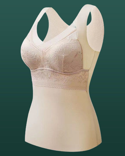 Lace Thermal Vest With Chest Pad Underwear