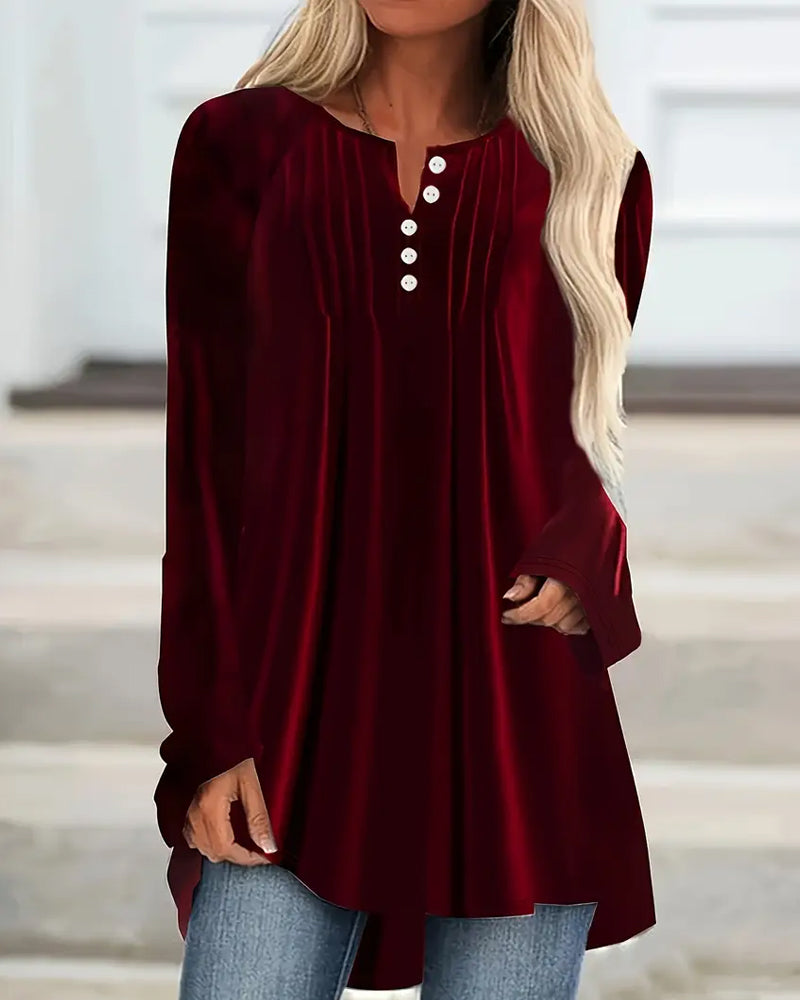Button-Down Long-Sleeved Top