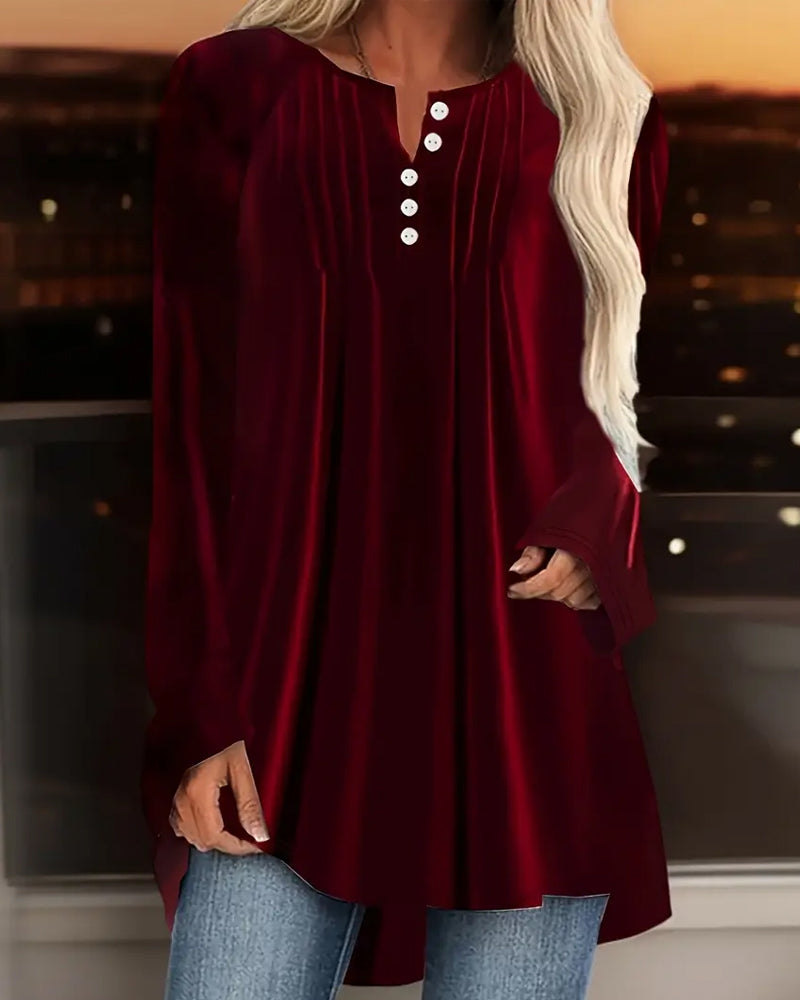 Button-Down Long-Sleeved Top