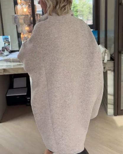 Stand Collar Half-Zip Loose Pullover