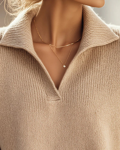 V-Neck Elegant Versatile Jumper