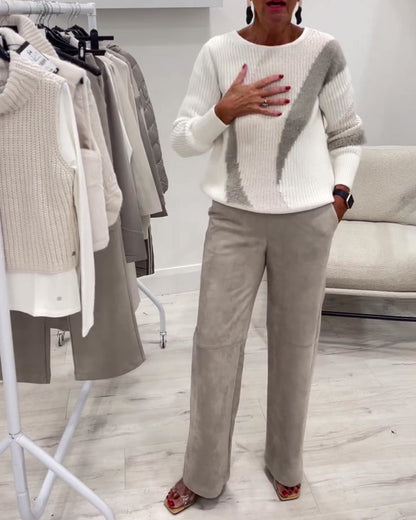 Crew Neck Comfortable Casual Sweater