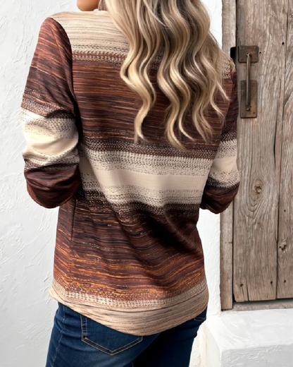 Stand Collar Half-Zip Gradient Sweatshirt