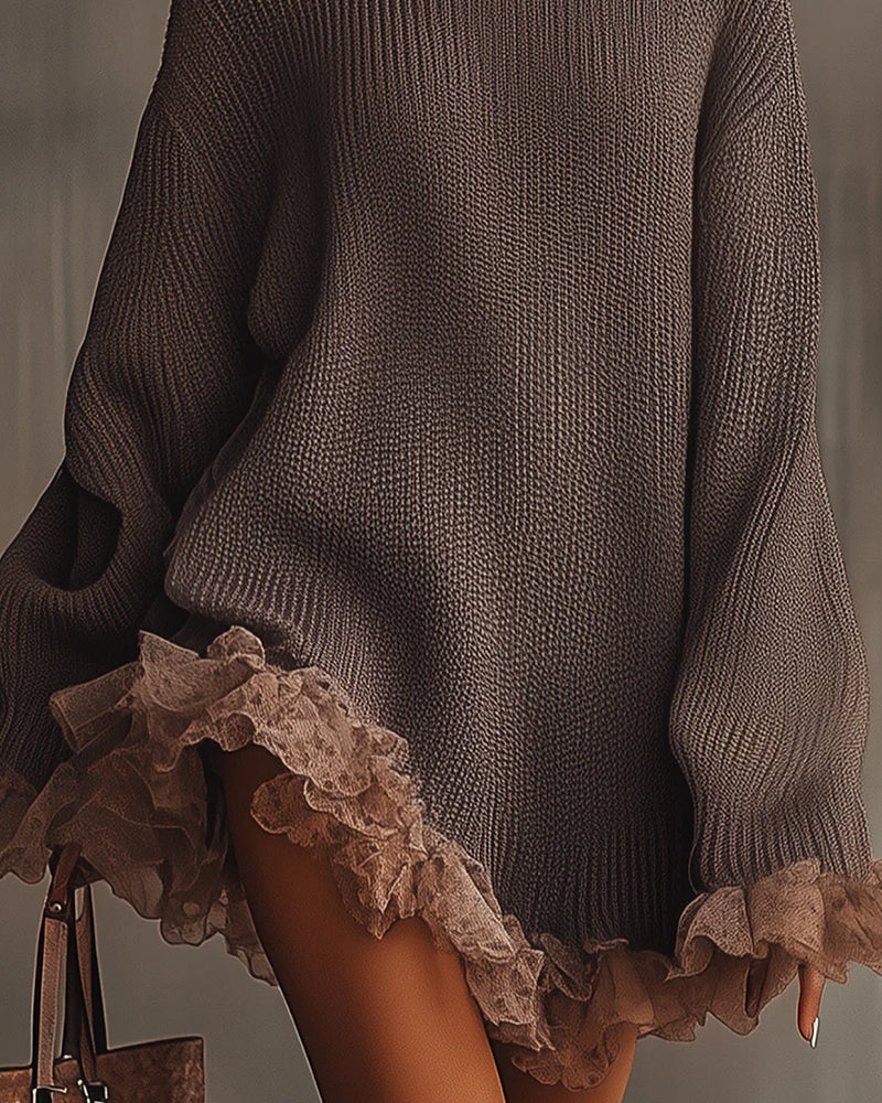 Elegant Sweater & Camisole Dress Set