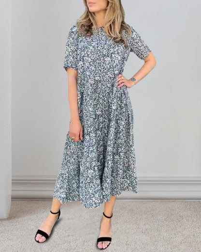 Short sleeve floral print dress