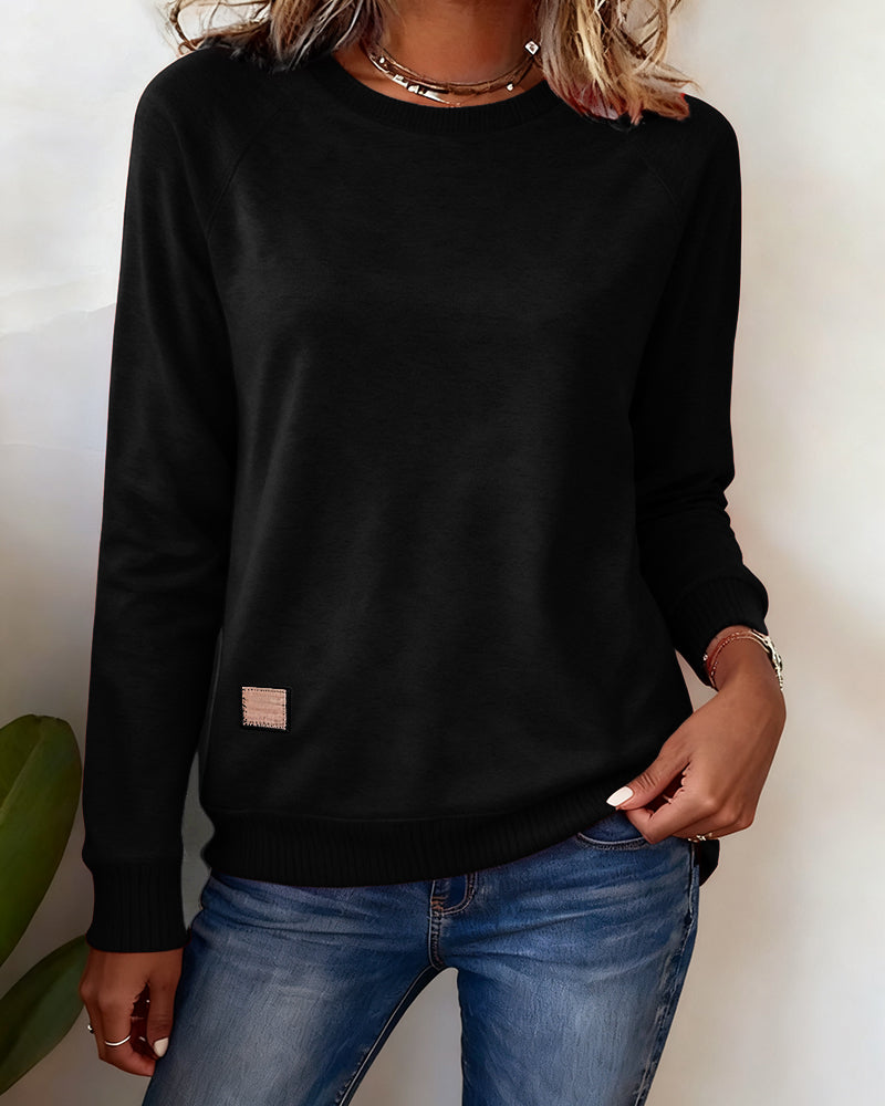 Round Neck Fashionable Casual Sweatshirt