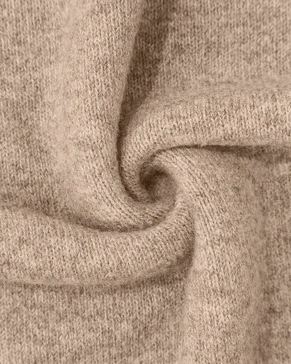 High Neck Patterned Contrast Sweater