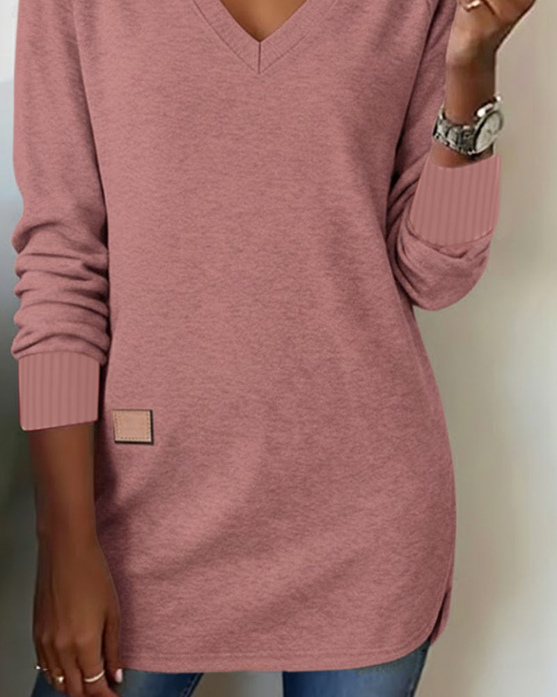 V-Neck Fashion Sweatshirt