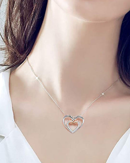 Fashion two-color love necklace