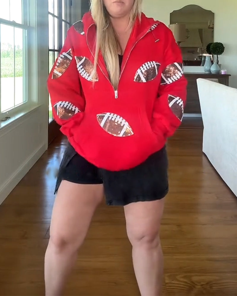Rugby Sequin Hoodie