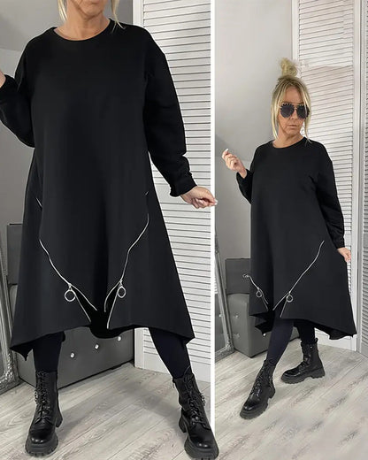 Loose Oversized Zipper Dress