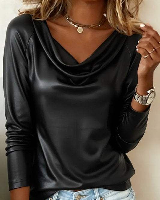 Elegant Cowl Neck Top