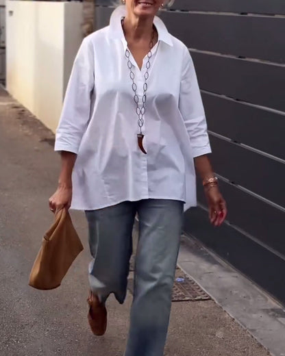 Lapel Long-Sleeved Casual Shirt