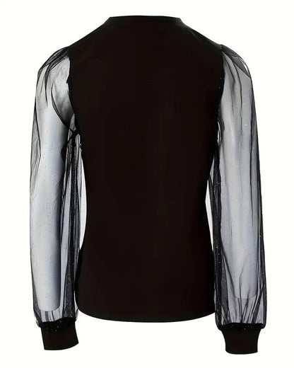 Fashionable Irregular Button Long-Sleeved T-Shirt