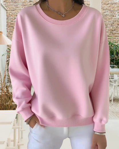 Casual Solid Color Sweatshirt