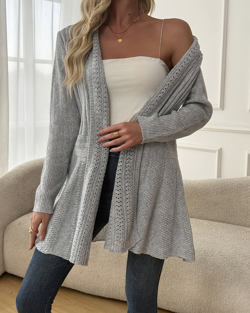 Mid-Length Cardigan Sweater Jacket