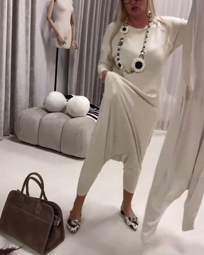 Solid Color Long Sleeve Casual Jumpsuit