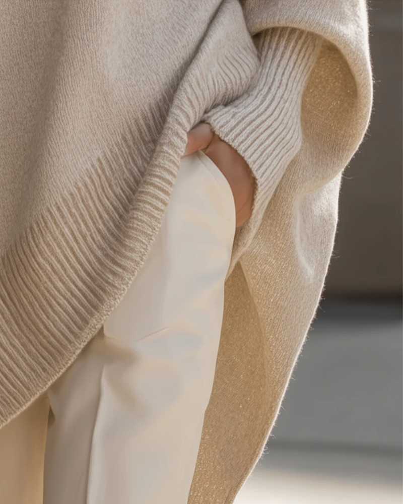 Round Neck Loose Mid-Length Jumper