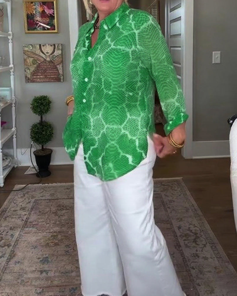 Buttoned Textured Blouse