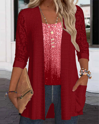 Fake Two-Piece Fashion Top