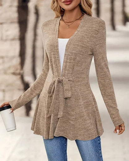 Solid Color Long-Sleeved Casual Fashion Cardigan