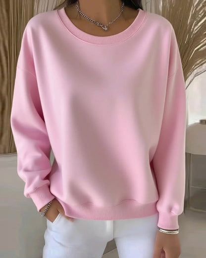 Casual Solid Color Sweatshirt