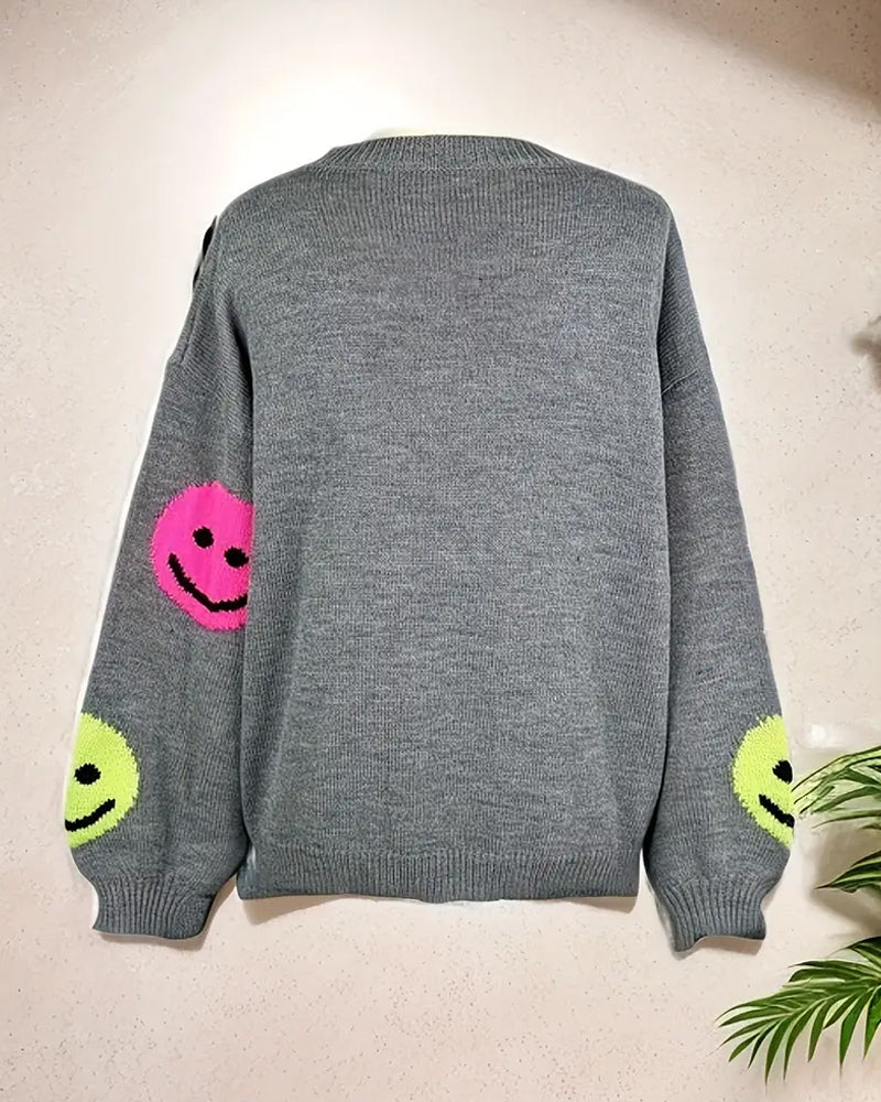 Smiley Face Crew Neck Jumper