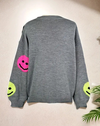 Smiley Face Crew Neck Jumper