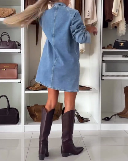 Loose Three-Quarter Raglan Sleeve Dress