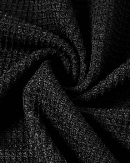 Waffle-Knit Raglan Sleeve Color-Block Top