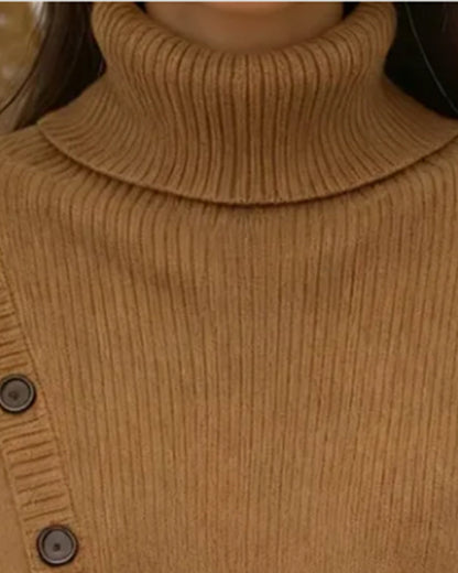 Elegant High-Necked Button-Down Jumper