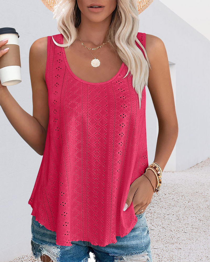 Round Neck Loose Sleeveless Tank Top