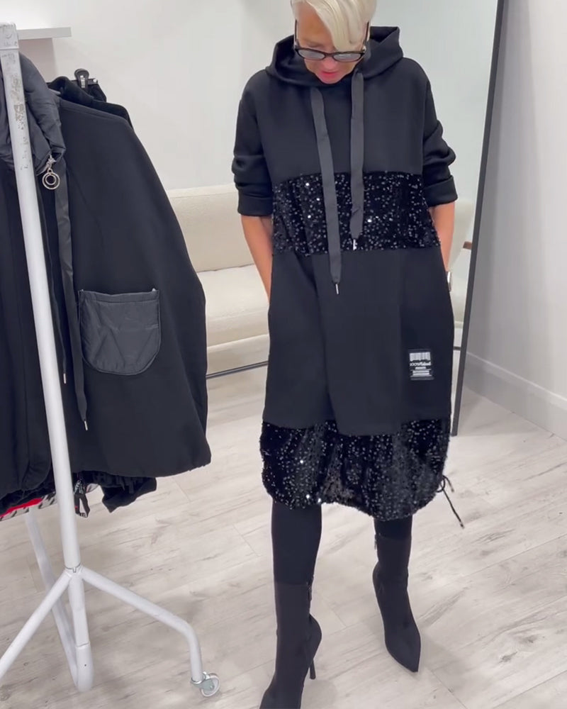 Hooded Fashion Patchwork Dress