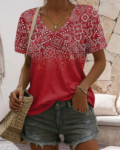 V-Neck Printed T-Shirt
