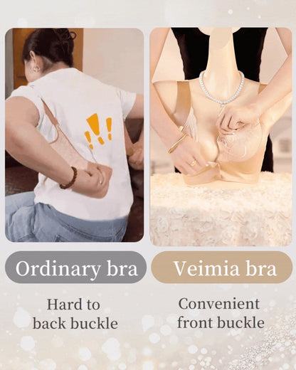 Front Buckle Satin Lace Bra