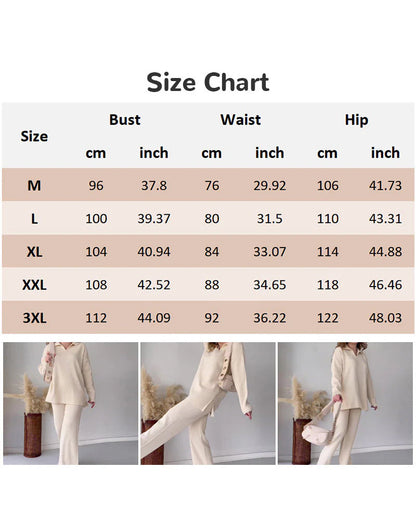 Solid - Colored and Knit Feature Two - Piece Set