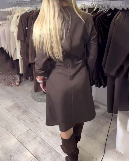 Elegant Stand Collar Straight Dress