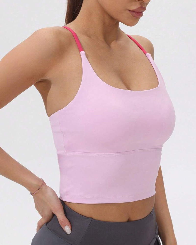 Integrated Chest Pad Sports Tank Top