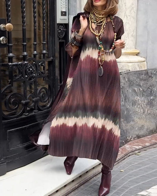 Fashionable Gradient Accordion Pleated Dress